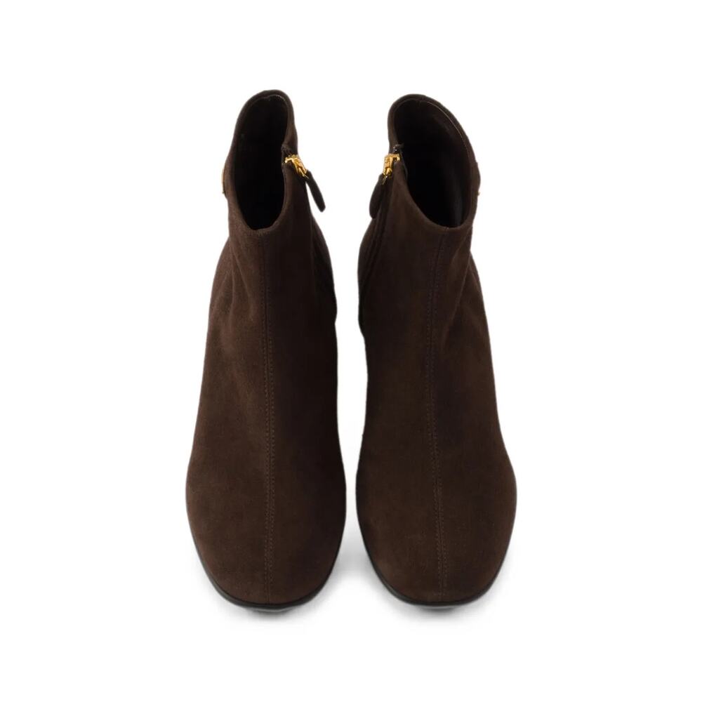 NWB Prada Suede Ankle Boots Brown Womens Size 37.5 - Picture 2 of 8